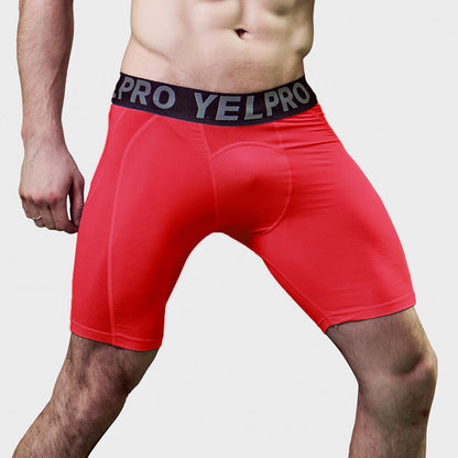 Sports Running Stretch Quick-drying Mesh Breathable Tight Shorts Red - D&A