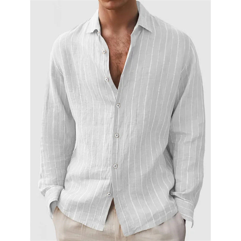Long Sleeve Men's Shirt Striped Print PW231231109 - D&A