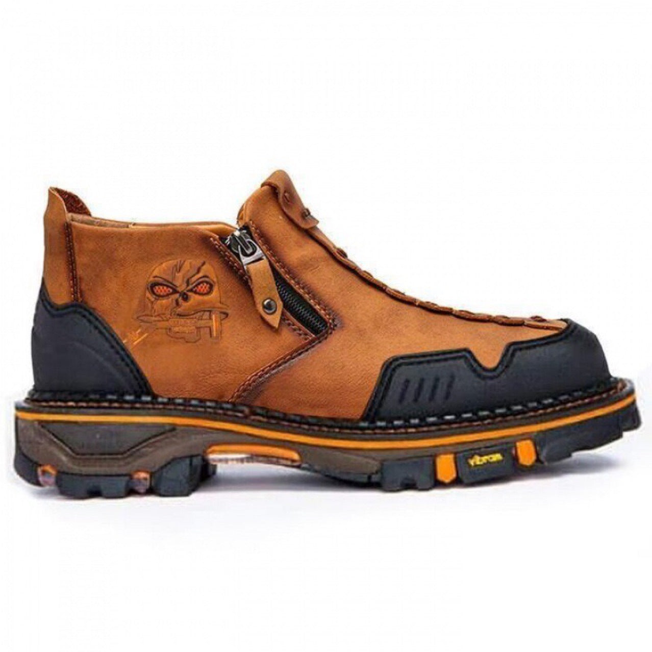 Men's Short Boots Round Toe Large Size Side Zipper Martin Boots - D&A