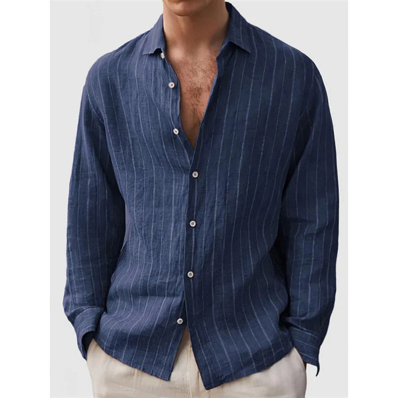 Long Sleeve Men's Shirt Striped Print PW231231105 - D&A