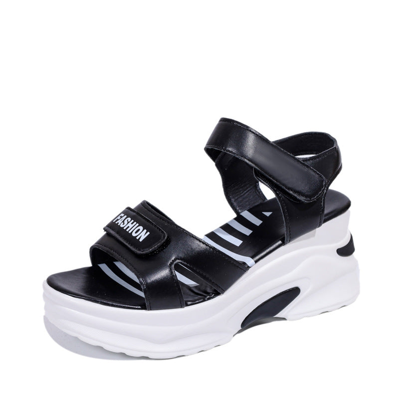 Small Muffin Platform Sports Beach Shoes Black - D&A