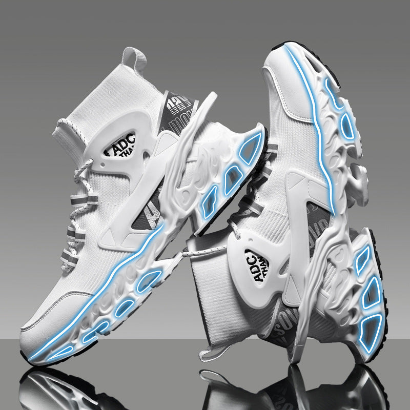 Men's High-top Shock-absorbing Running Mesh Sneaker - D&A