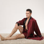 Men's Silk Nightgown Shorts Two-piece Suit - D&A