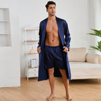 Men's Robes Shorts Suit Solid Color Homewear - D&A