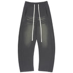 Men's Retro Distressed Machete Sweatpants Loose Casual Pants Gray - D&A