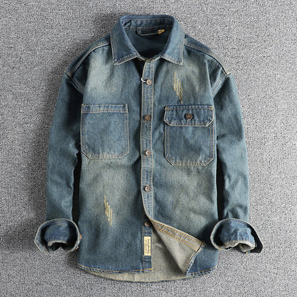 Washed Vintage Denim Shirt For Men - D&A