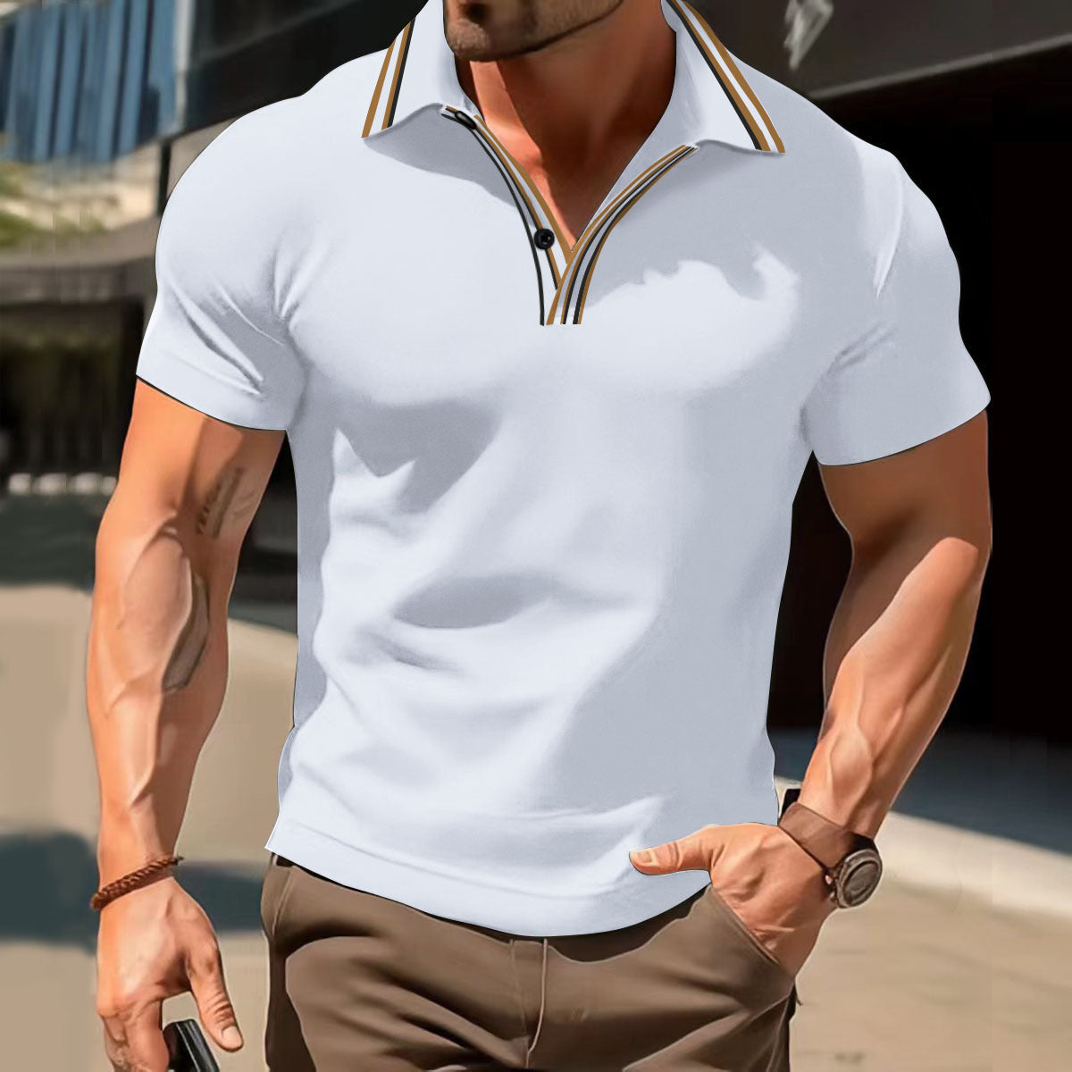 Men's Summer Loose Color Short-sleeved T-shirt MB13MB13PY240809Y130 - D&A