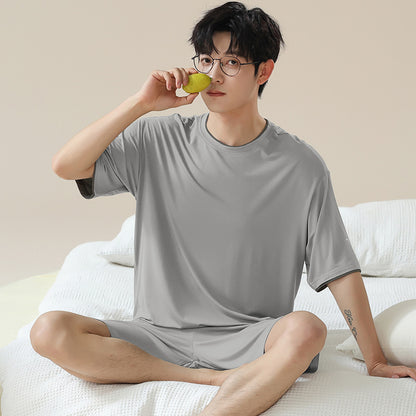 Short Sleeve Cool Wearable Ice Silk Homewear A25490 - D&A