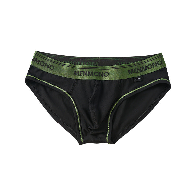 Men's Underwear Low Waist Cotton Tight Sexy Comfortable Breathable Black And Green - D&A