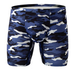 Men's Camouflage Loose U Convex Casual Sports Boxers Deep Blue Camouflage - D&A
