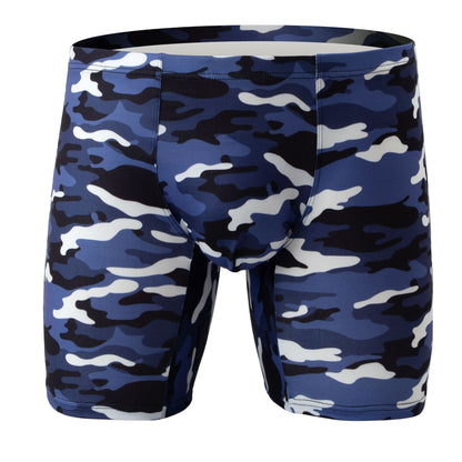 Men's Camouflage Loose U Convex Casual Sports Boxers Deep Blue Camouflage - D&A
