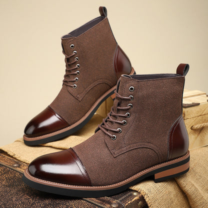 Men's Trendy Sleeve Leather All-match Casual Martin Boots - D&A