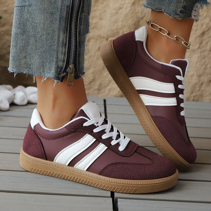 Women's Fashion Individual Casual All-matching Sneakers Wine Red - D&A