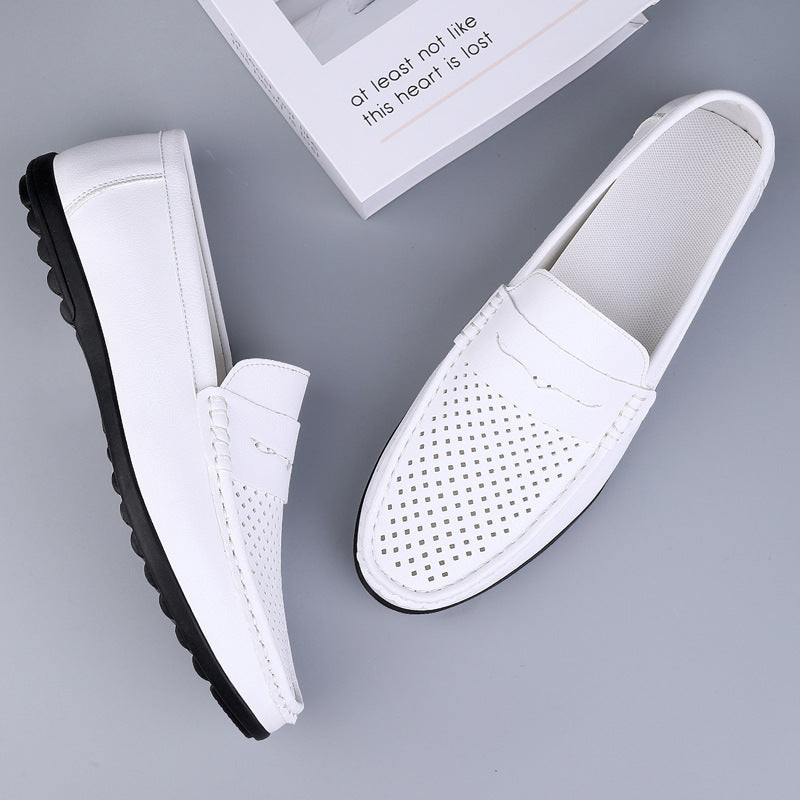 Men's Leather Shoes Microfiber Hollow-out Loafers - D&A