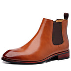 Chelsea Boots Men's Autumn Breathable Pointed Toe Brown - D&A