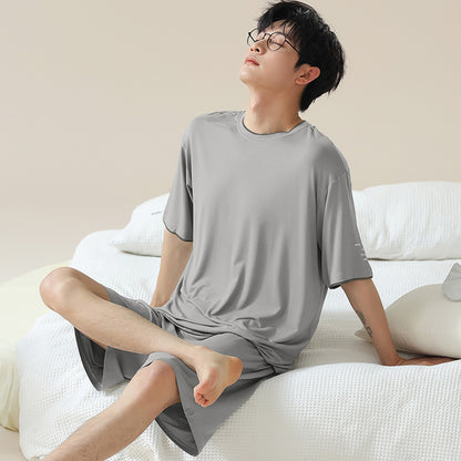 Short Sleeve Cool Wearable Ice Silk Homewear - D&A
