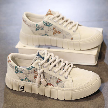 Trendy Wild Four Seasons Canvas Sneakers Beige - D&A