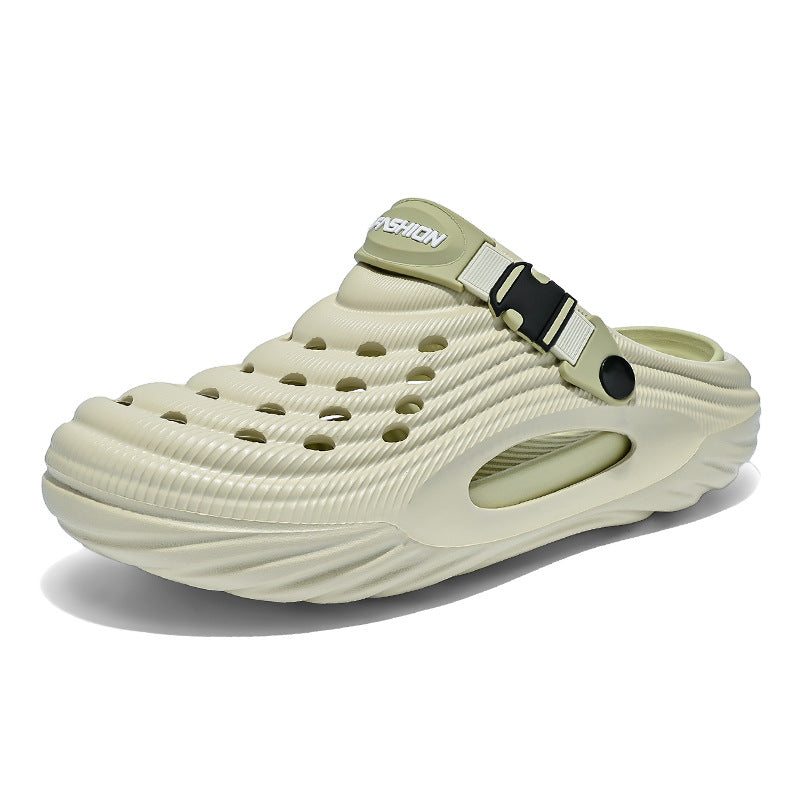 Men's Simple And Stylish Casual Platform Slippers Light Green - D&A