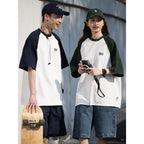Casual Japanese Junior Raglan Sleeve T-shirt Bottoming Shirt For Men - D&A