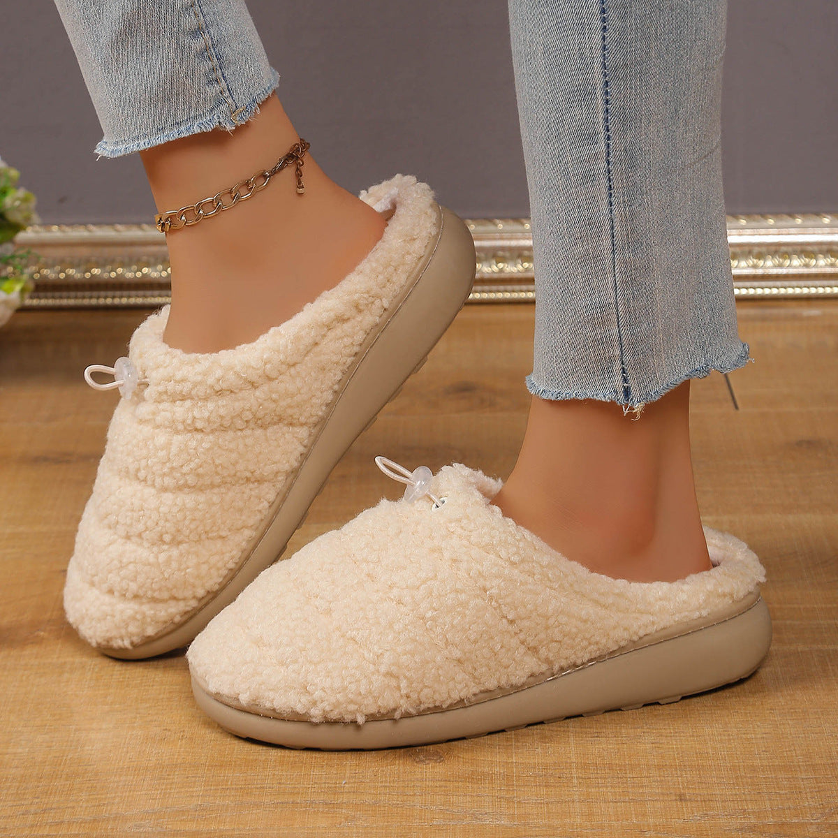 String Clip Adjustable Half Slippers Cotton Shoes Indoor And Outdoor - D&A