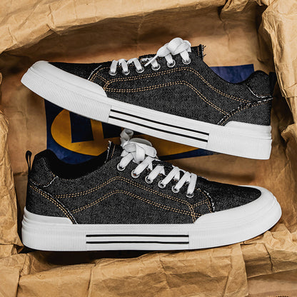 Men's Korean-style Fashion Plus Size Low-top Casual Denim All-matching Sneakers - D&A