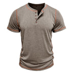 Short Sleeve Henley Shirt Men's Round Neck T-shirt - D&A