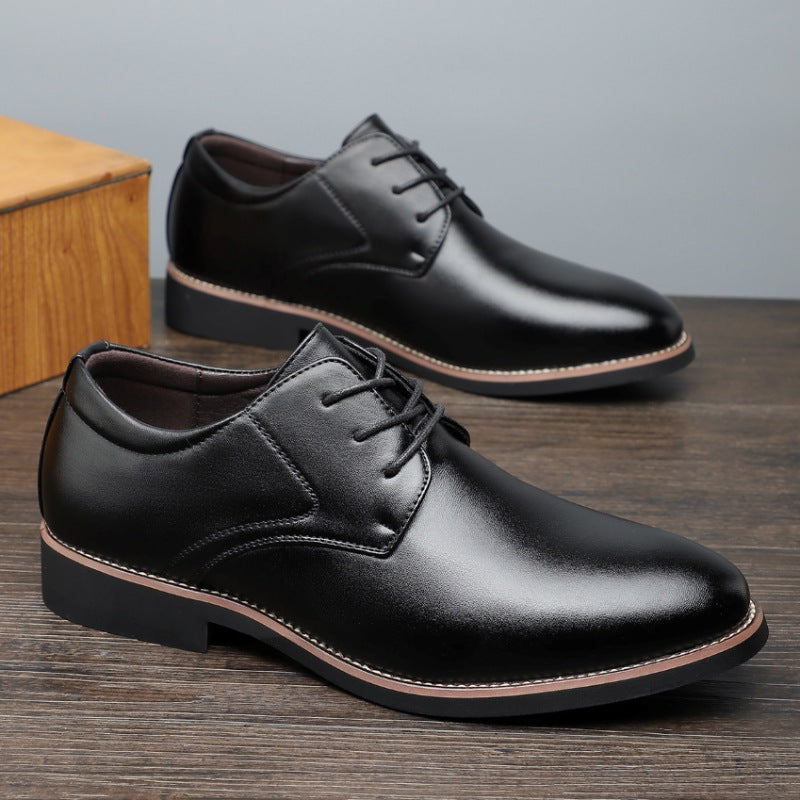 Plus Size Business Formal Wear Black Leather Shoes For Men - D&A