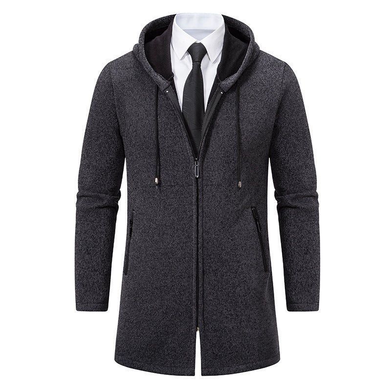 New Men's Chenille Hooded Cardigan Sweater - D&A