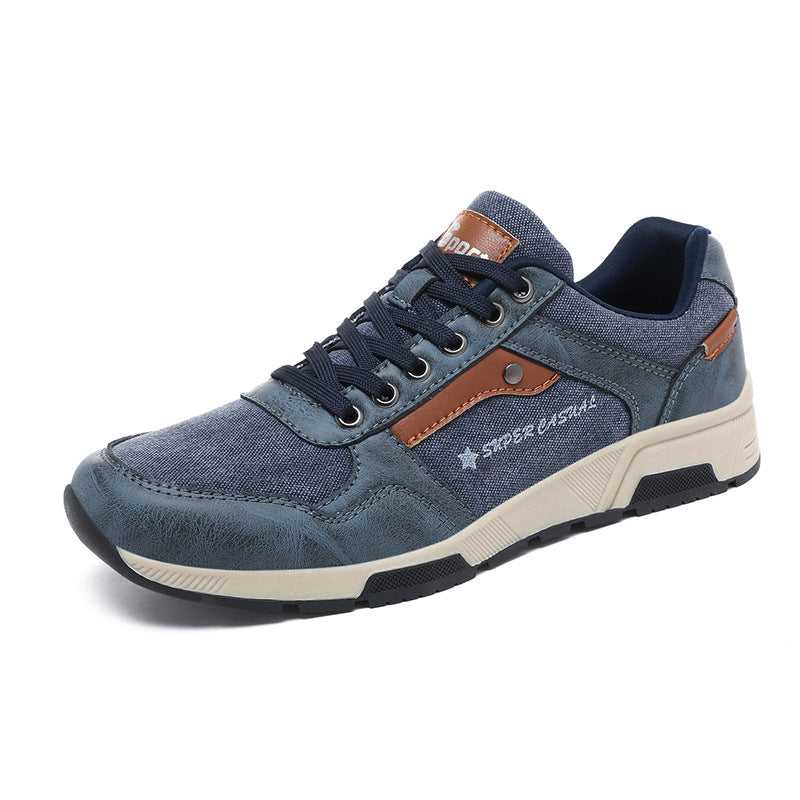 Men's Casual Retro Plus Size Outdoor Shoes Blue - D&A