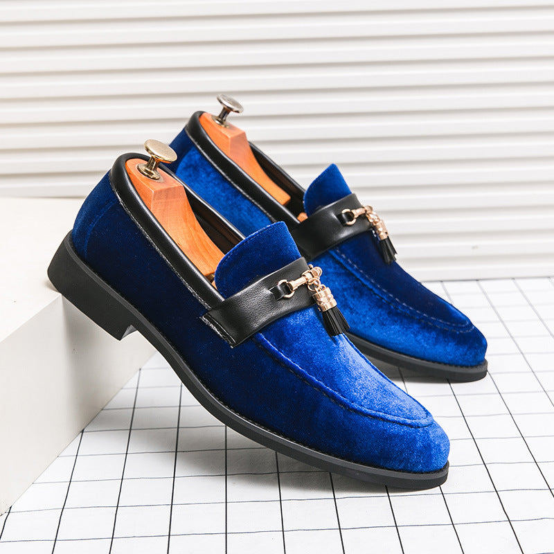 Loafers Solid Color Fringed Leather Shoes - D&A