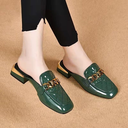 Women's Spring And Summer New Women's Shoes Mid Heel Toe Box Slippers - D&A