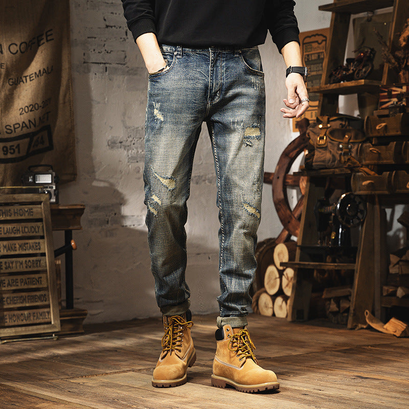 Retro Heavy Washed Jeans For Men - D&A