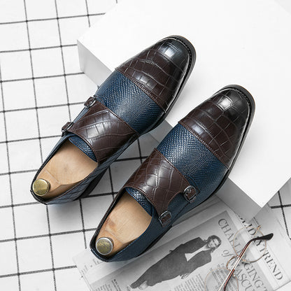 Double Buckle Plus Size Business Men's Casual Leather Shoes - D&A