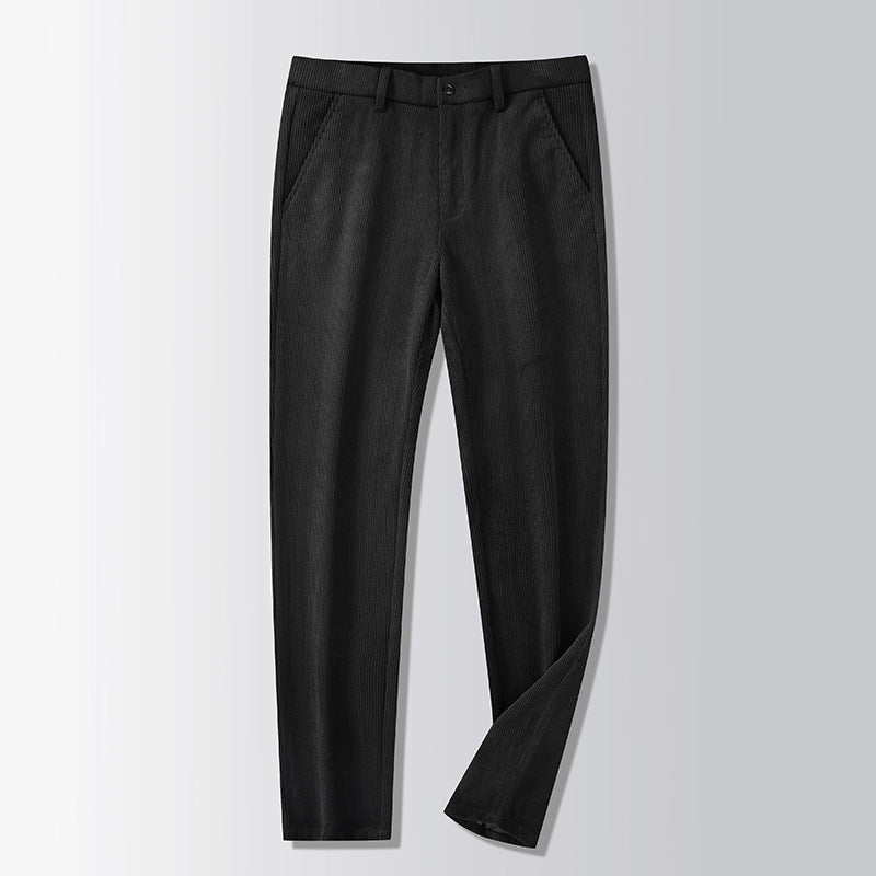 British Retro Middle-aged And Elderly Striped Pants Black - D&A