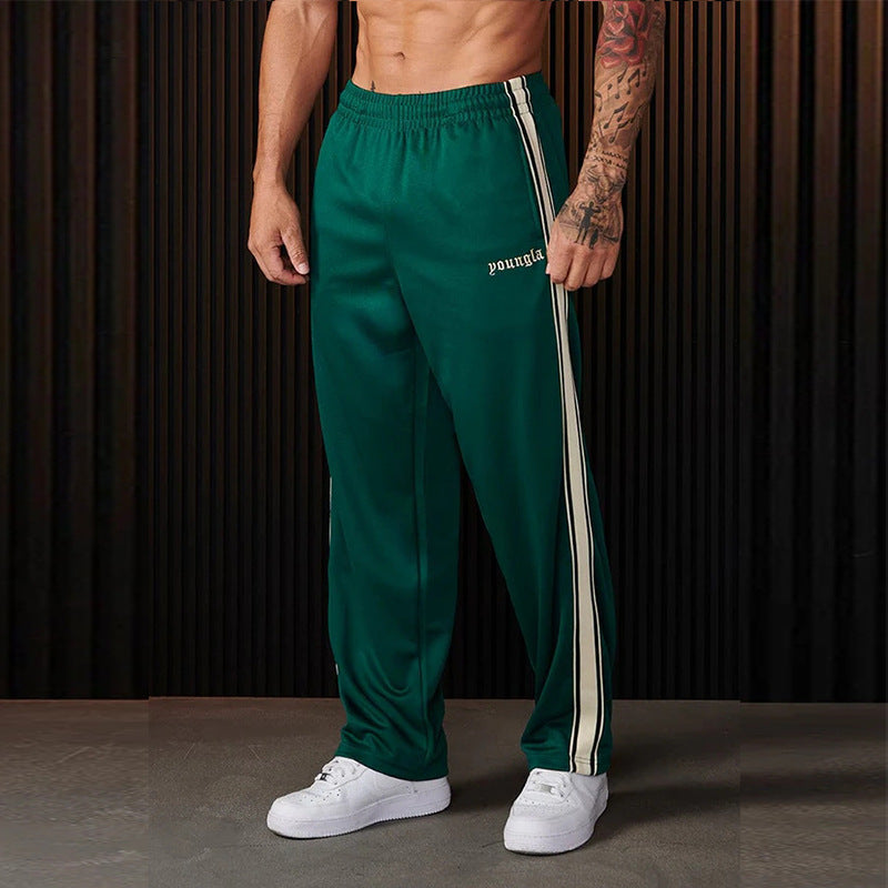 Men's Sports Pants Woven Casual Trousers Gym Sports Straight Pants Green - D&A