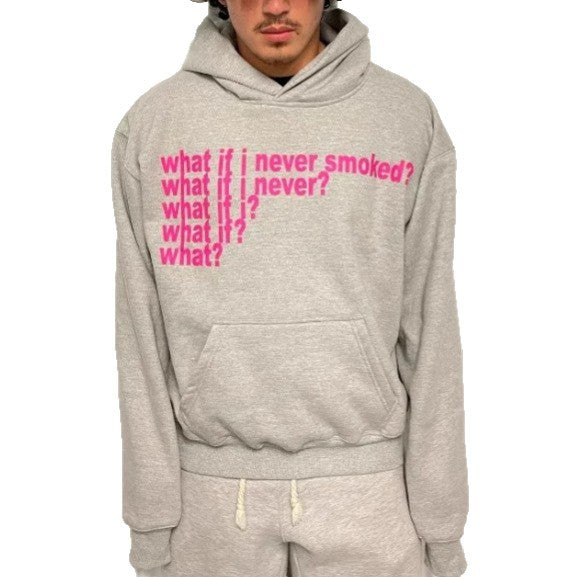 Letter Print High Street Heavy Hooded Sweater - D&A