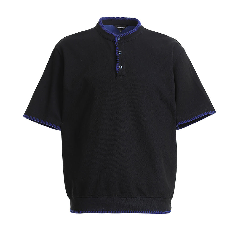 Men's Short-sleeved Polo Shirt Sapphire Blue - D&A
