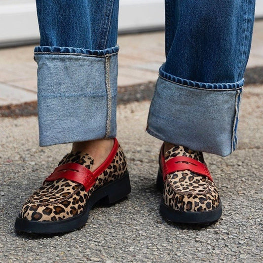 Fashion Comfortable Low Heel Leopard Shoes Women - D&A