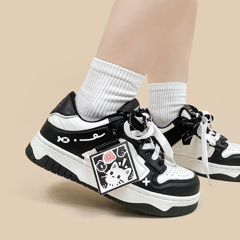 Black And White Board Shoes Women's All-match - D&A