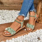 Bohemian Flat Flower Strap Sandals - D&A