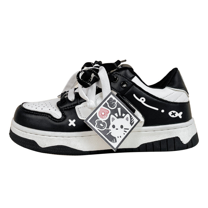 Black And White Board Shoes Women's All-match - D&A