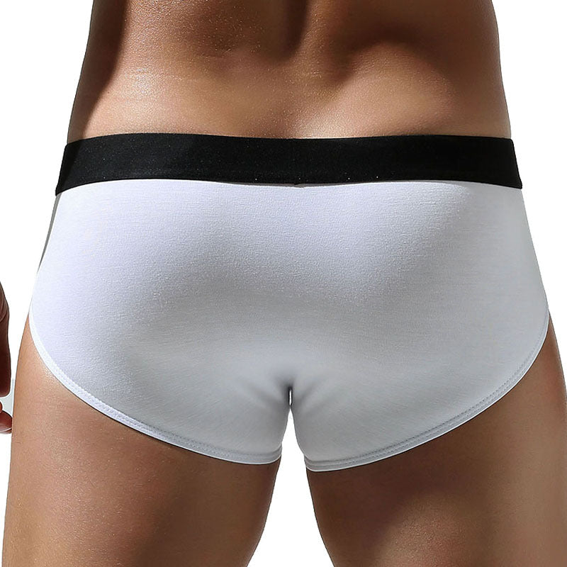 Men's Cotton Solid Color Sexy Low Waist Design Convex A Underwear - D&A