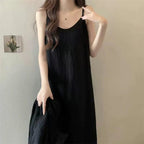 Black Camisole Summer Long Dress Fashion - D&A
