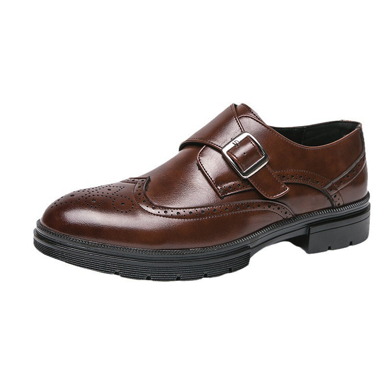Casual British Pointed Toe Business Formal Wear Working Height-increasing Shoes - D&A