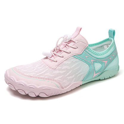 Hiking Climbing Wading Five Finger Non-slip Upstream Shoes Pink Moon - D&A