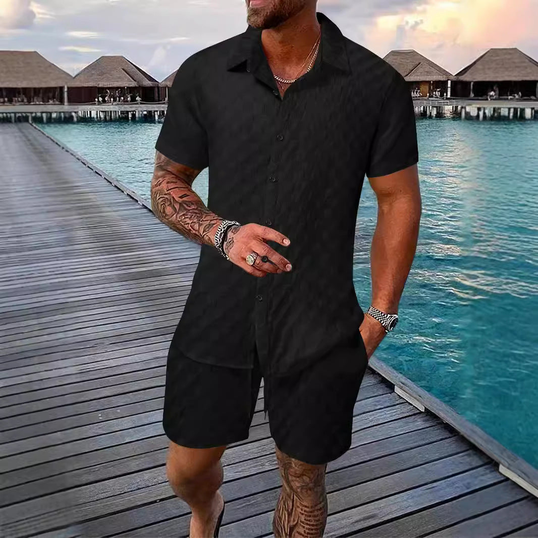 Men's Chemical Fiber Shirt Casual Suit - D&A