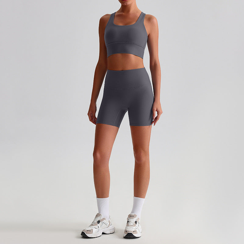 Fashion Sports Fitness Yoga Wear Suit Women 0197 Ink Gray Suit - D&A