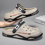 Sandals Summer Breathable Closed Toe Men's Slippers Dual-use Beach Shoes - D&A