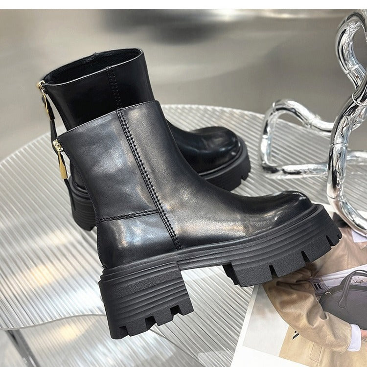 Autumn And Winter Korean Style Thick Bottom Chunky Heel Short Tube Fashion Boots Children - D&A