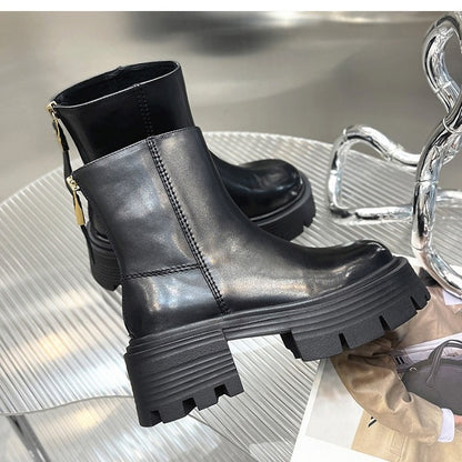 Autumn And Winter Korean Style Thick Bottom Chunky Heel Short Tube Fashion Boots Children - D&A
